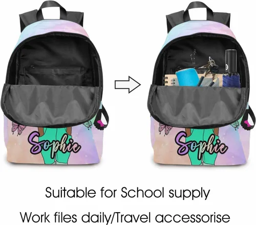 Vista 240 de Texto personalizado Elefante desgaste gafas mochila mochila mochila casual Daypack bolsa para mamá niñas, color86-4, Mochilas Daypack