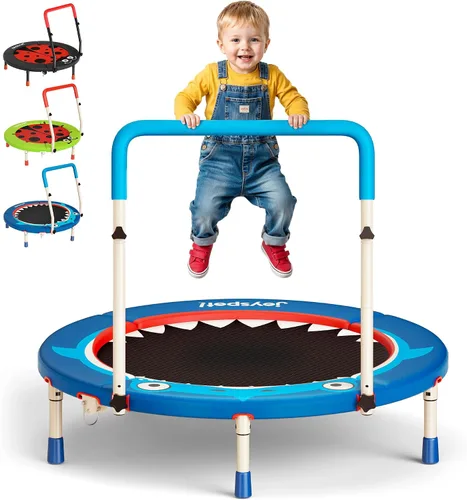 Vista 11 de Premium 3FT Foldable Toddler Trampoline for Kids Ages 3-6, 36 Inch ASTM Certified Mini Trampoline with Adjustable Handle, 100 lbs Capacity, Quiet
