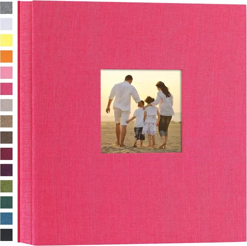 Vista 29 de potricher - Álbum de fotos pequeño para 100 fotos de 4 x 6 pulgadas, con portada de lino con foto, familiar, para bodas, aniversarios, bebés o Beige