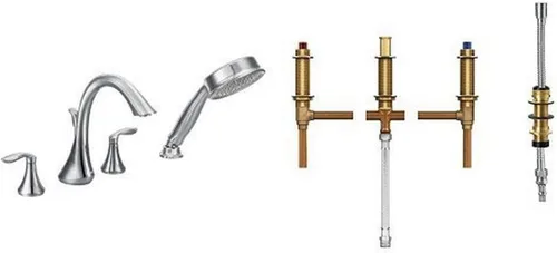 Vista 9 de Moen T944 Eva llave para tubo romano de arco alto y dos mangos, T944BN