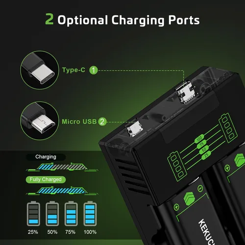 Vista 6 de Paquete de baterías recargables con estación de carga compatible con Xbox Series XSXbox One Wireless Controller, 2 baterías recargables de 2500 mAh