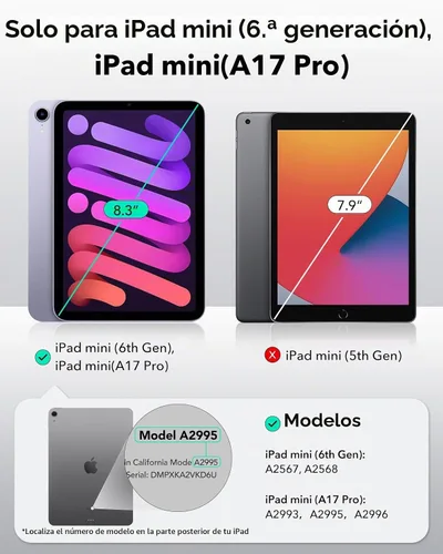 Vista 2 de ESR Paquete de 2 protectores de pantalla Armorite para iPad mini 7ª/6ª