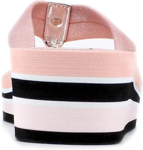 Vista 3 de Nautica Tedori Sandalias de cuña para mujer, sandalias de playa de alta moda, estilo tanga