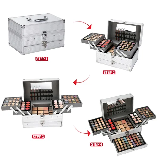 Vista 7 de Pure Vie - 132 colores todo en uno - Set de regalo de maquillaje que incluye una paleta de 94 sombras de ojos altamente pigmentadas brillantes