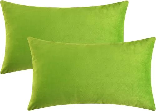 Vista 48 de Mixhug - Fundas de almohada decorativas de terciopelo, fundas de cojín para sofá y cama, juego de 2 fundas azules, 16 x 16 pulgadas