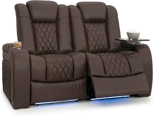 Vista 72 de Seatcraft Asiento de cine en casa Diamante Marrón Reclinable Individual