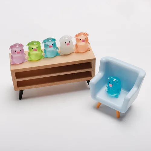 Vista 5 de Exasinine 30 figuras de cerdito en miniatura luminosas y pequeñas estatuas de cerdito para decoración de pasteles, manualidades, decoración