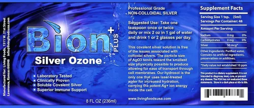 Vista 4 de Bion SS Health Defense - Hidrosol de plata saturado con ozono, 8 onzas líquidas