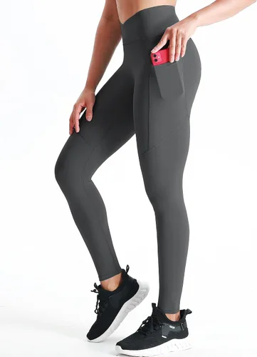 Vista 12 de Neleus calzas de yoga para mujer con bolsillo y cintura alta, para correr, con control de barriga