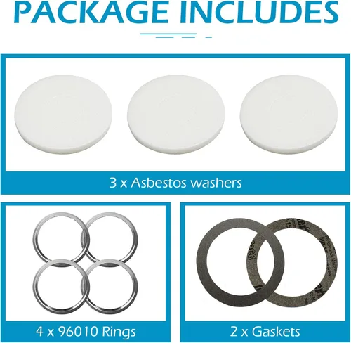 Vista 3 de 96010 Kit de juntas para calentador de agua, apto para tanque para uso en calentadores de agua Atwood, el paquete incluye 4 anillos 96010, 3