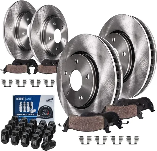 Vista 50 de Detroit Axle - Kit de frenos para Land Rover LR3 2005-2009, Rotores de freno deportivos Range Rover 2006-2009 y pastillas de freno de cerámica 2007