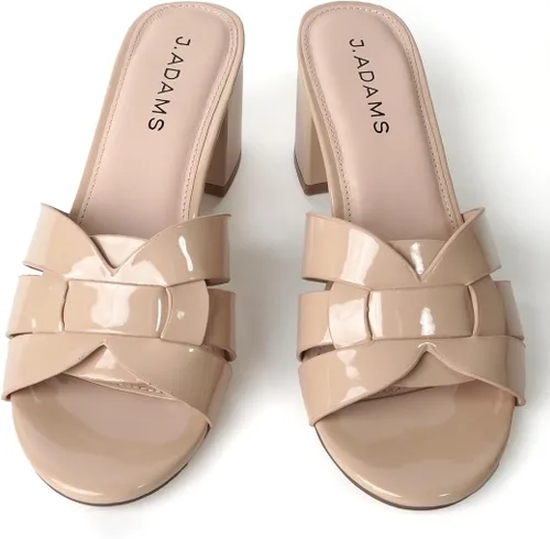 Vista 3 de J. Adams Nori Mules para mujer - Sandalias elegantes de tacón de bloque