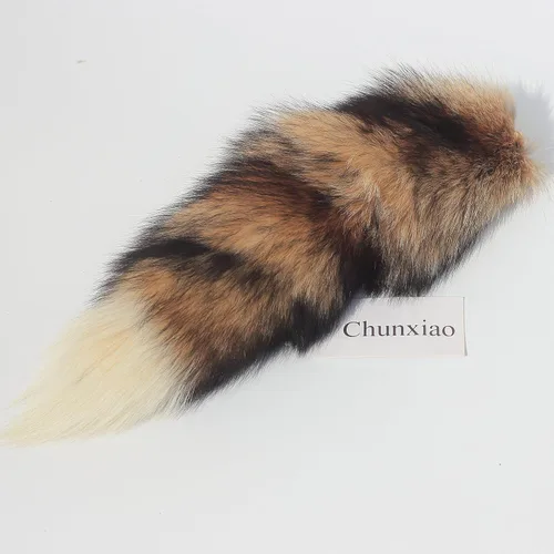 Vista 2 de Chunxiao Supper - Juguete de piel de cola de zorro soleado y esponjoso para cosplay accesorios de mano llavero y borlas de gancho L