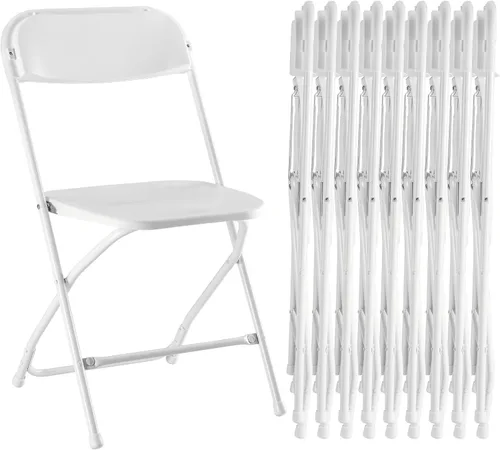 Vista 8 de Sillas plegables, para interiores y exteriores, portátiles, apilables, de plástico, para fiestas, bodas y oficina, paquete de 4, color negro