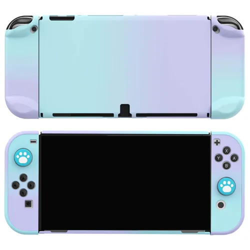 Vista 5 de COMCOOL Dockable Case for Nintendo Switch OLED - 9 FT Military Grade Drop Protection with Tempered Glass Screen Protector and Thumb Grips Protective