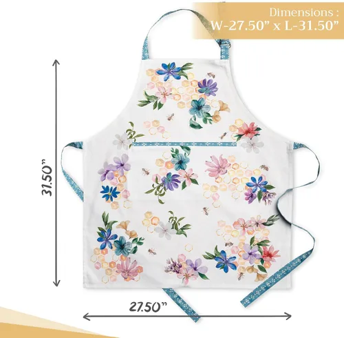 Vista 1110 de Maison d' Hermine Delantales para mujer con bolsillo, 100% algodón (27.50 x 31.50 pulgadas)