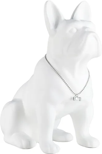 Vista 12 de Estatua negra de bulldog francés, estatua de pug sentado de resina, escultura de bulldog inglés para decoración del hogar, decoración de escritorio