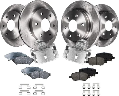 Vista 29 de Detroit Axle - Kit de frenos para Land Rover LR3 2005-2009, Rotores de freno deportivos Range Rover 2006-2009 y pastillas de freno de cerámica 2007