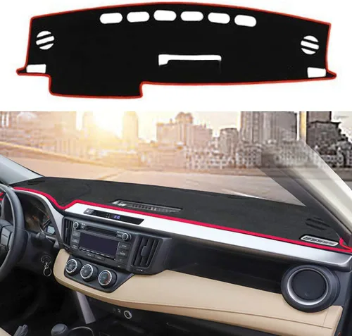Vista 12 de Cubierta de salpicadero para salpicadero, alfombra personalizada para Toyota RAV4 2013 2014 2015 2016 2017 2018 Accesorios antideslizante protector