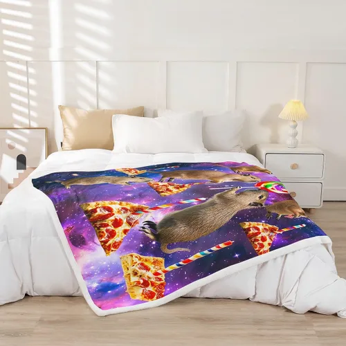 Vista 2 de Erosebridal Manta de Capybara de dibujos animados de 40 x 50 pulgadas para niños, bonita manta de vellón marrón Capybaras para niños y niñas, manta