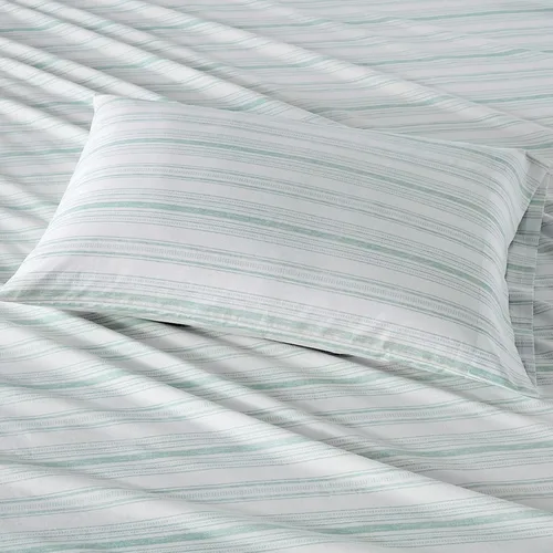 Vista 4 de Comfort Spaces Juego de sábanas 100% algodón transpirable, ligero, suave con bolsillo elástico de 14" que se ajusta a colchones de hasta 16", ropa