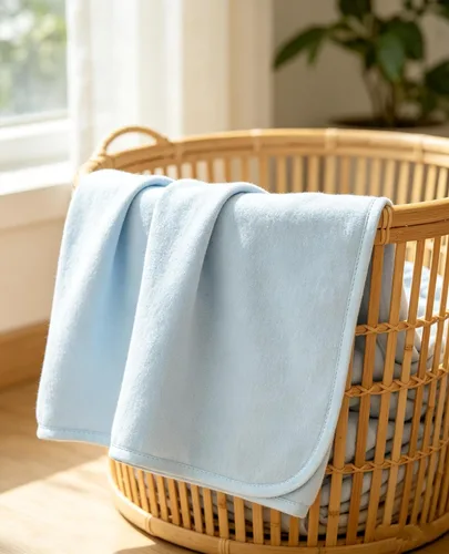 Vista 6 de American Baby Company Manta de forro polar con ribete de satén similar a la seda, suave, cálida y acogedora, azul, 30 x 30 pulgadas para niños
