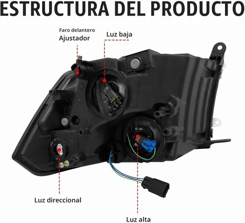 Vista 3 de PetGirl Conjunto de faros delanteros compatible con Dodge Ram 1500 2500 3500 2009-2018 Pickup con lámpara de parachoques, carcasa cromada, reflector