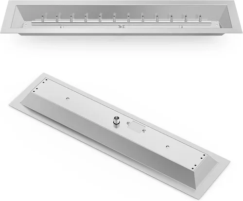 Vista 4 de Stanbroil 30" x 6" Sartén de caída lineal para hoguera con quemador de chorro mejorado, hoguera de gas natural o propano para exteriores, 54K BTU