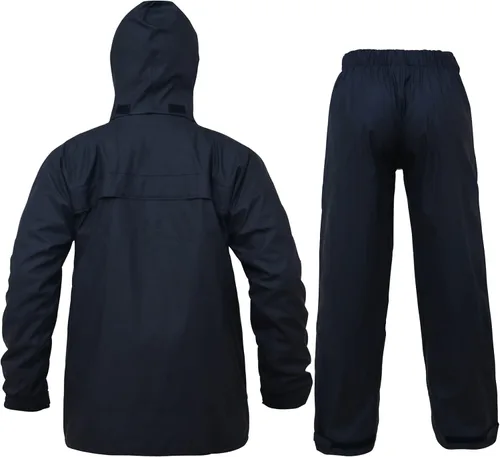 Vista 5 de KYBKDYY Trajes de lluvia para hombre, impermeable, para el trabajo, ligero, para lluvia