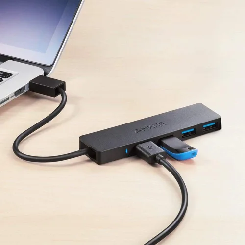 Vista 7 de Anker 4-Port USB 3.0 Ultra Slim – Puerto de catos para MacBook, Mac Pro/mini, iMac, Surface Pro, XPS, Notebook PC, pendrives, unidades de disco