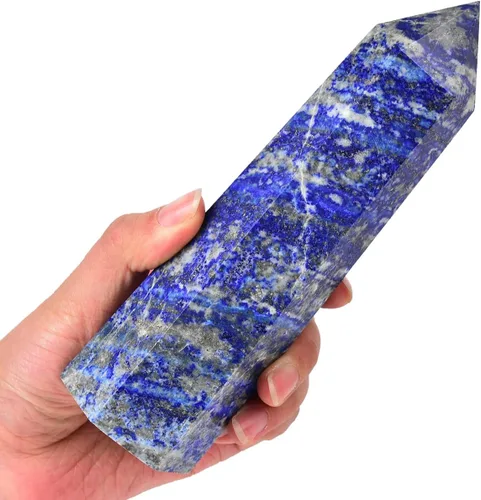Vista 14 de Torre Obelisco de Piedra de Sangre de África Grande Varita de Punta de Cristal Curativo Natural de 6 Facetas Reiki Meditación Decoración del Hogar