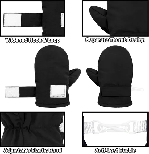 Vista 45 de QikQik Guantes de invierno impermeables para niños pequeños - Guantes de nieve para bebés