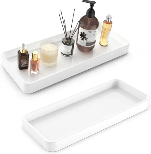 Vista 10 de Gurygo Bandeja de jabón de cerámica de 8" para cocina - Bandeja de tocador rectangular pequeña para baño - Bandeja para mostrador y tocador