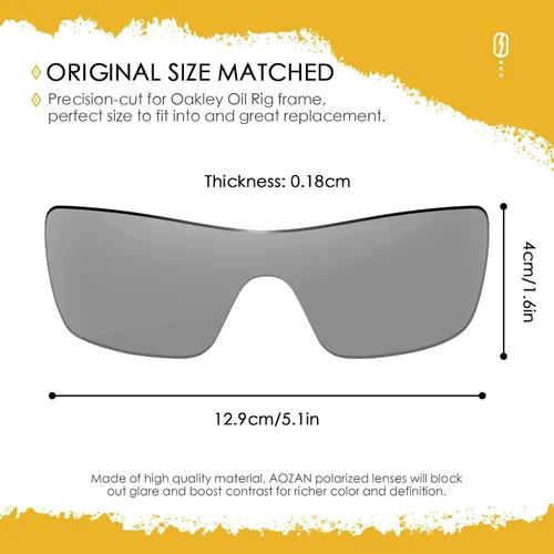 Vista 2 de Lentes de repuesto ANSI Z87.1 para gafas de sol Oakley Oil Rig