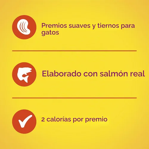 Vista 2 de Meow Mix Irresistibles y suaves golosinas para gatos hechas con salmón real