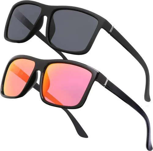 Vista 19 de Gafas de sol polarizadas deportivas para hombre, gafas de marco cuadrado NP1007