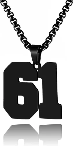 Vista 151 de Collar de Número Dorado para Hombre, Cadena de Acero Inoxidable con Colgante de Número para Atletas, Joyería Deportiva Personalizada para Niños