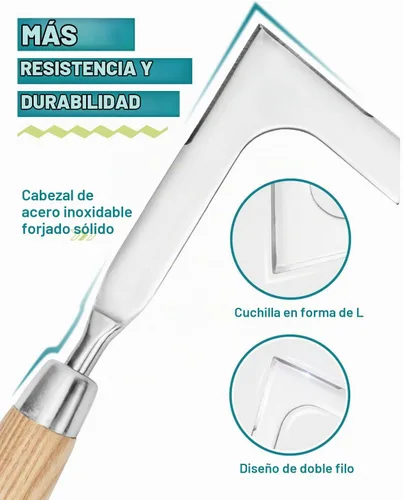 Vista 4 de Herramienta ligera de acero inoxidable para deshierbar grietas