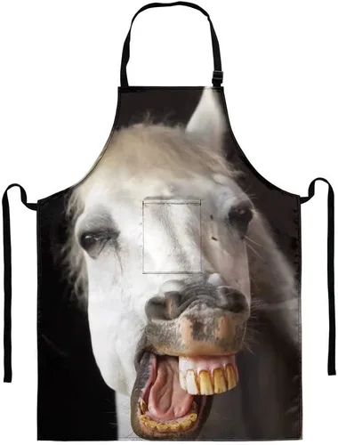 Vista 15 de Dellukee Delantal ajustable de cocina con bolsillo para mujeres y hombres, delantales impermeables
