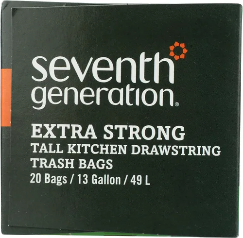 Vista 5 de Seventh Generation Bolsas de basura con cordón para cocina, 13 galones, 20 bolsas