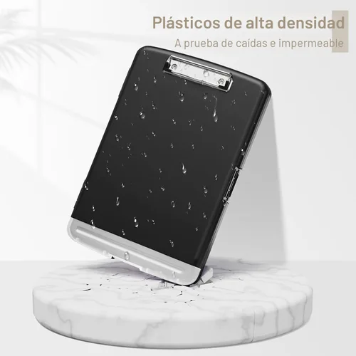 Vista 5 de Piasoenc Portapapeles con almacenamiento, caja de organización de 8.5 x 11 pulgadas con soporte para bolígrafo y carpeta de papel legal A4, folio