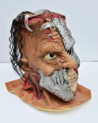 Vista 5 de Acid Tactical Máscara de Halloween Cyborg Terminator cabeza de metal realista disfraz de látex zombi