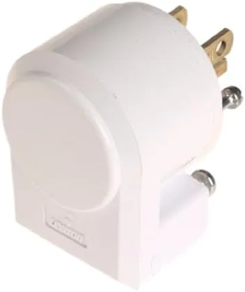 Vista 2 de Leviton 515AN - Enchufe de tierra de hoja recta de 3 W, paquete de 1, color blanco
