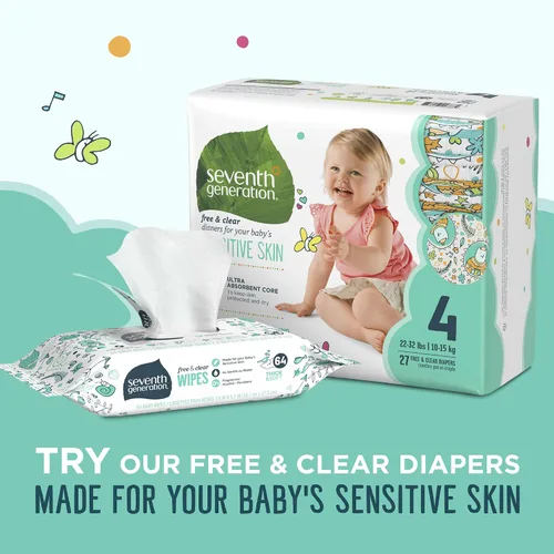 Vista 11 de Seventh Generation Toallitas para bebé, recambio libre y transparente con sello de cinta, 384