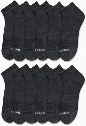 Vista 2 de Reebok Calcetines deportivos para hombre con comodidad acolchada (paquete de 12)