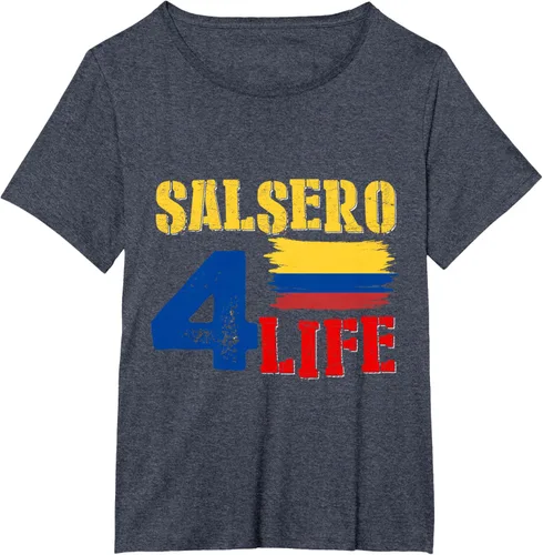 Vista 24 de Salsa Colombiana Gift - Camiseta de música con bandera colombiana Negro