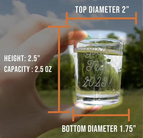 Vista 5 de 1 paquete de vasos de chupito grabados personalizados de 2.5 onzas, regalo personalizado para mujeres y hombres, fecha de nombre de mensaje grabado