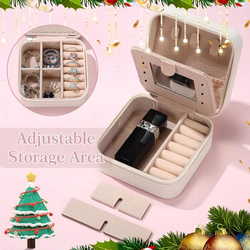 Vista 5 de Parima Regalos para hija organizador de joyas, estuche de joyería de viaje para hija, regalos de cumpleaños para hija, regalos de Navidad, regalos