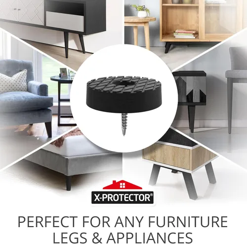 Vista 3 de X-Protector Patas de Goma Atornillables – 32 Piezas de 0.7 Pulgadas – Almohadillas Premium Antideslizantes para Muebles – Almohadillas