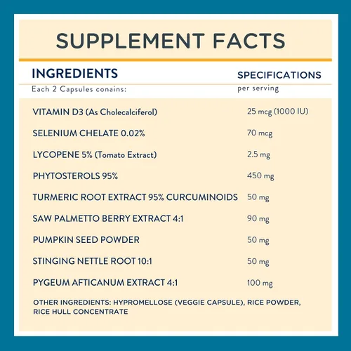 Vista 6 de Health Logics Vitality! Fórmula para la salud de la próstata, con palma enana americana, fitoesteroles, licopeno, calabaza, ortiga, ayuda a la salud